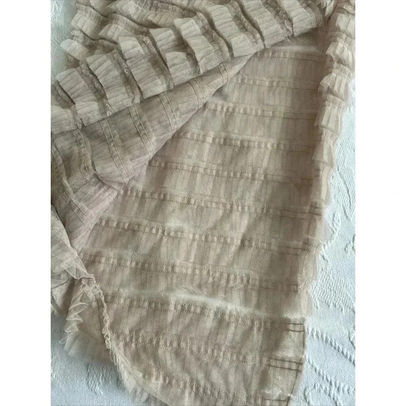 NWT Kimchi Blue Urban Outfitters Rita Ruffle Rose Dress Sheer Beige Tule Size M - Picture 14 of 16